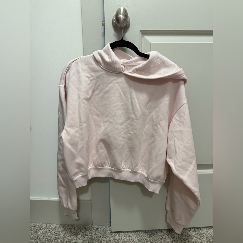 Skims 2XL Pink Cotton Fleece Shrunken Pullover Hoodie. 💕⚡️